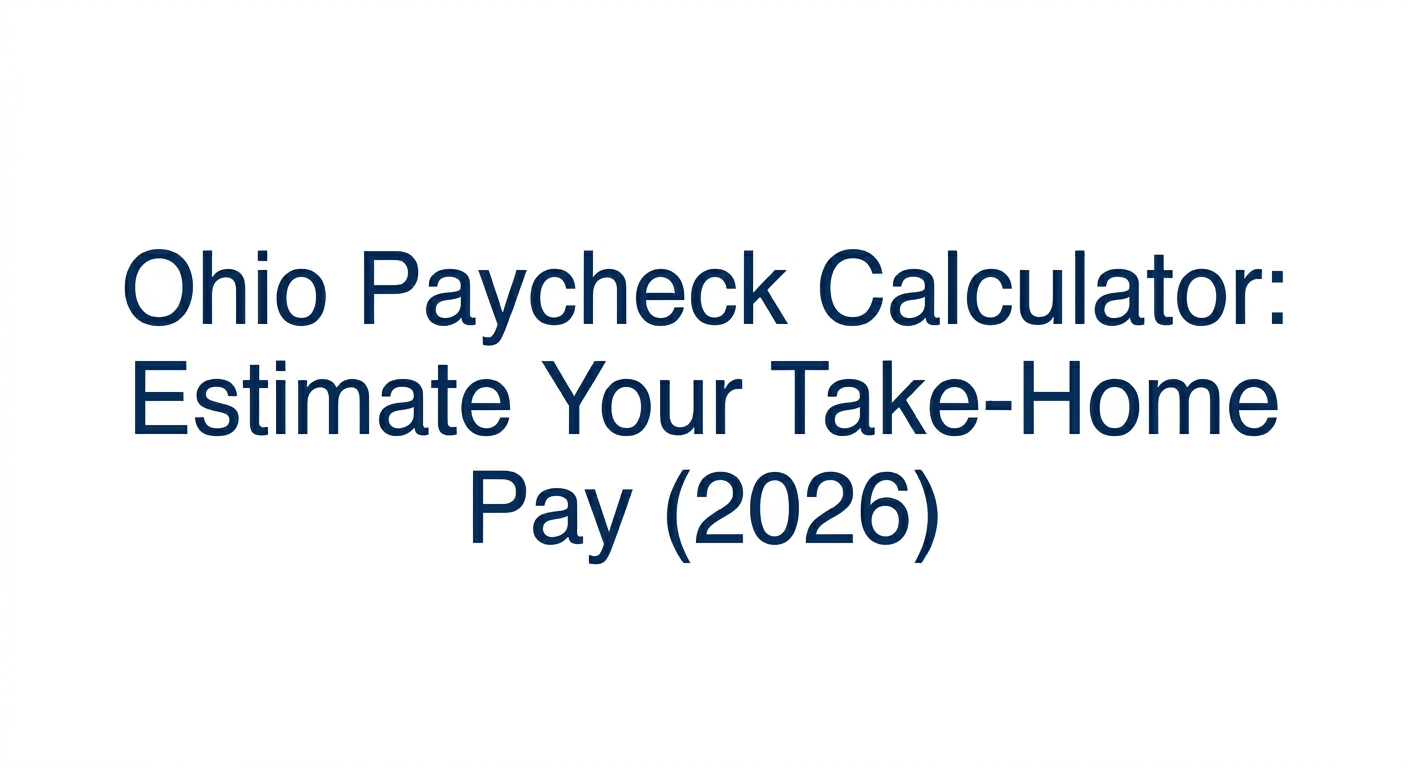 Ohio Paycheck Calculator: Estimate Your Take-Home Pay (2026)